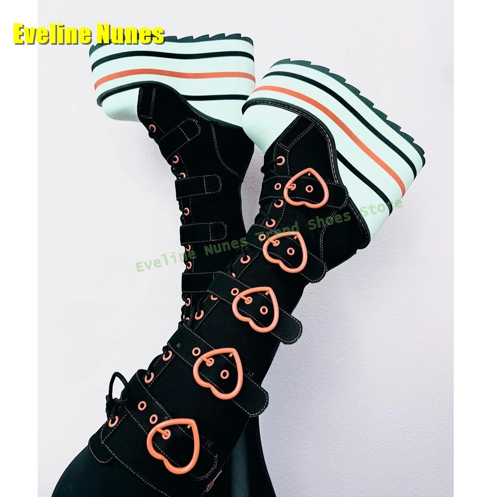 Heart Shaped Buckle Platform B - Street Fashion Trends 2025 avaliação e preço
