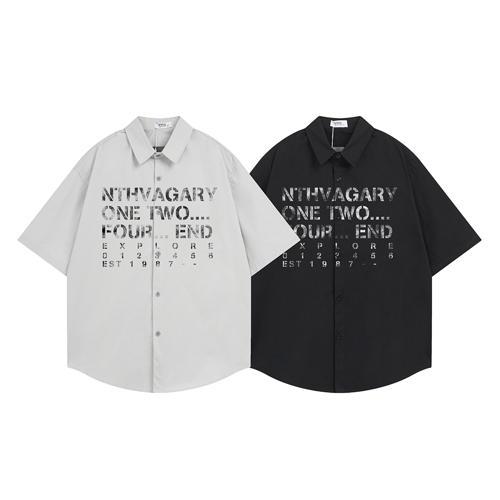 Fashion Letter Print Shirt Sho - Street Fashion Reviews avaliação e preço