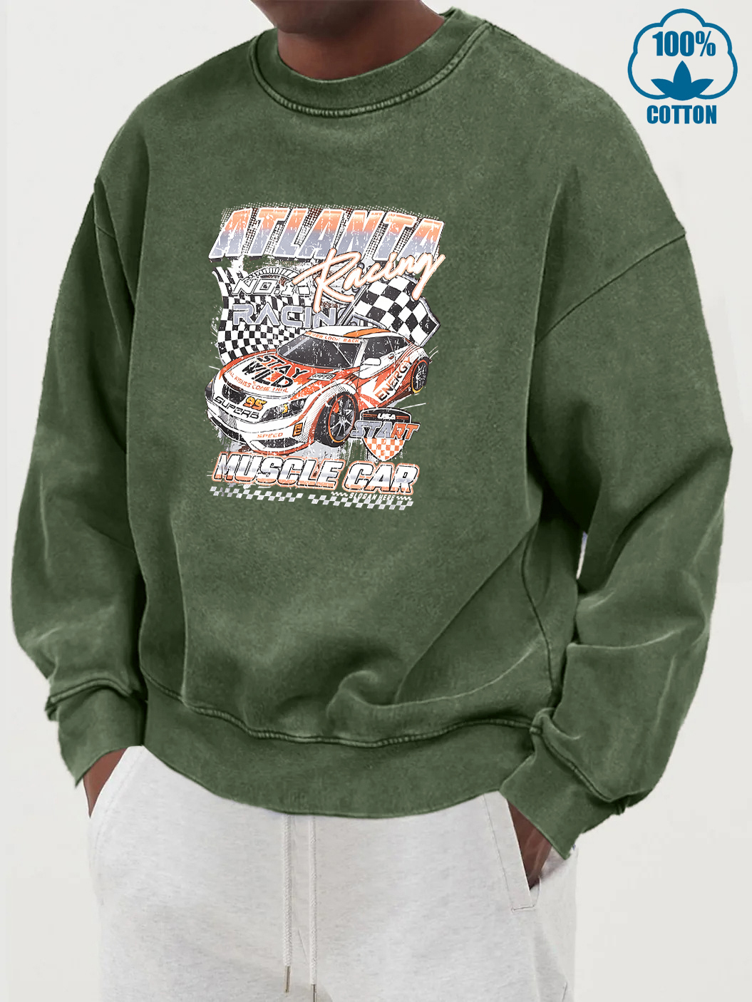 Atlanta Racing Car Print Male  - Street Fashion Atlanta avaliação e preço