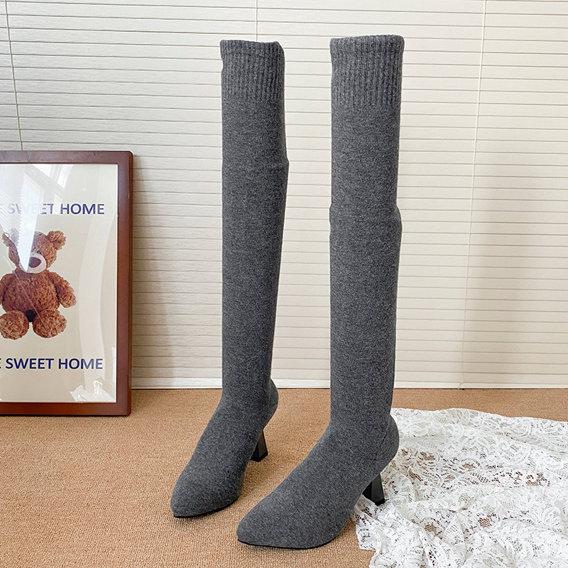 High Heels Women's Sock Boots  - Street Fashion Luxury avaliação e preço