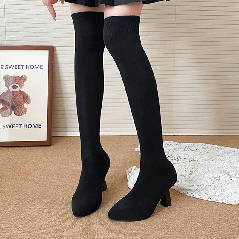 High Heels Women's Sock Boots  - Street Fashion Luxury avaliação e preço