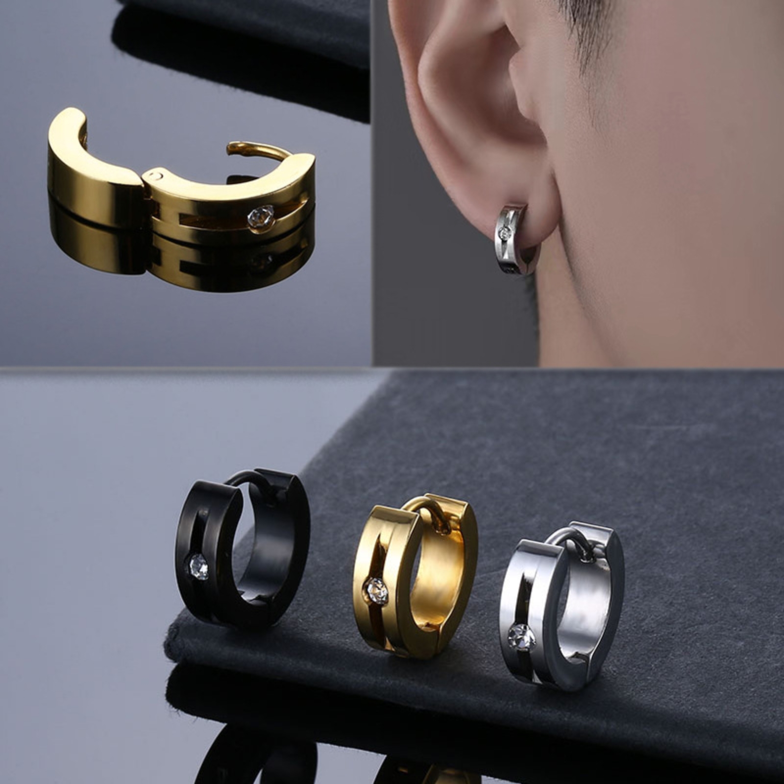 1 Pair Punk Statement Hip Pop  - Street Fashion Trends 2025 avaliação e preço