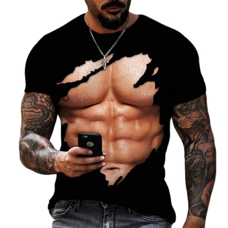 Summer Fashion Men's 3D Printe - Street Fashion For Short Guys avaliação e preço
