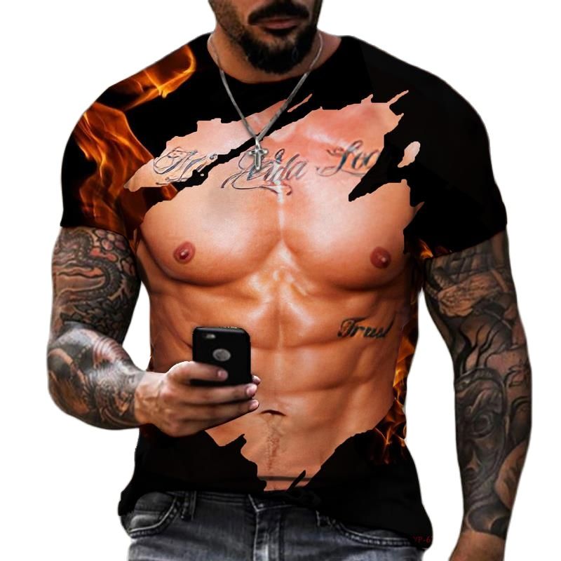 Summer Fashion Men's 3D Printe - Street Fashion For Short Guys avaliação e preço