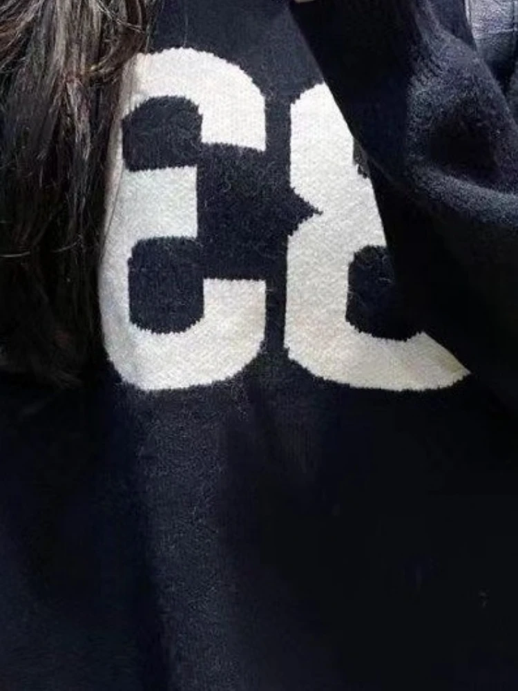 Y2K Vintage Knitted Sweater Wo - Fashion Streetwear avaliação e preço