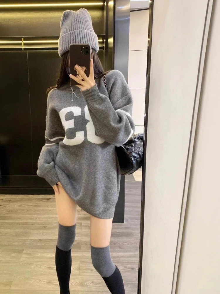 Y2K Vintage Knitted Sweater Wo - Fashion Streetwear avaliação e preço