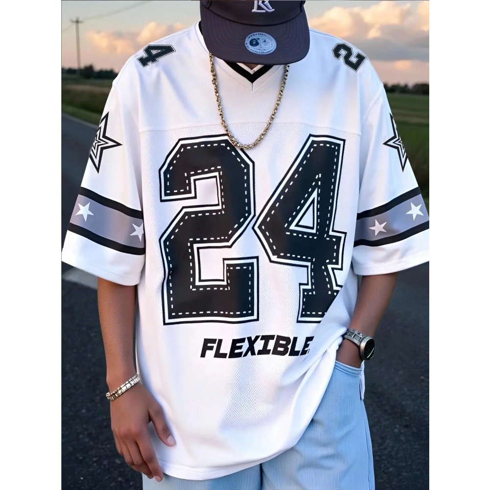 2026 Summer New Men's V-Neck T - Street For Fashion avaliação e preço