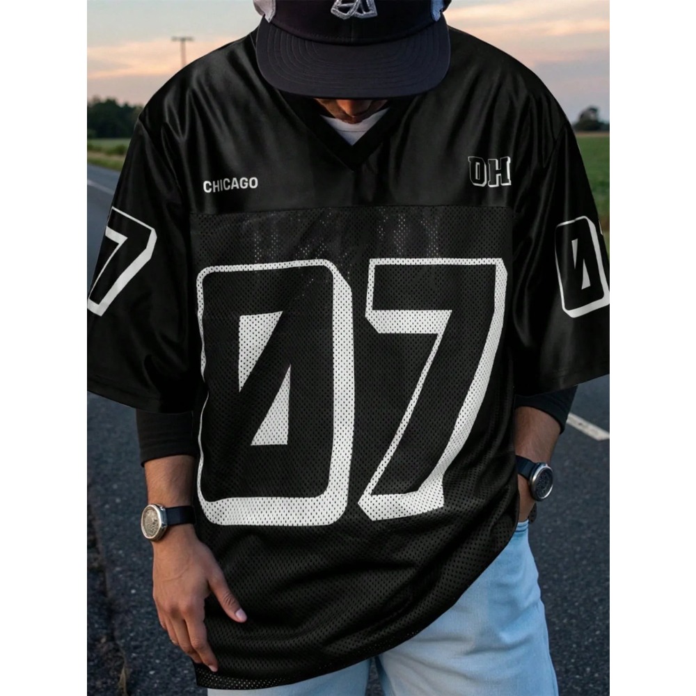 2026 Summer New Men's V-Neck T - Street For Fashion avaliação e preço
