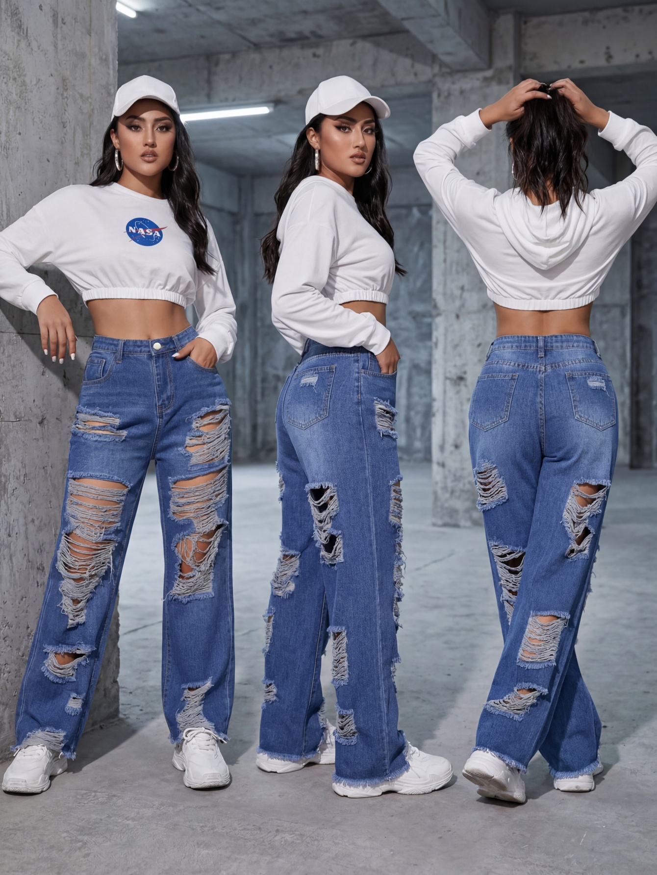 Trendy Women's Ripped Jeans Pa - Street Fashion Reviews avaliação e preço