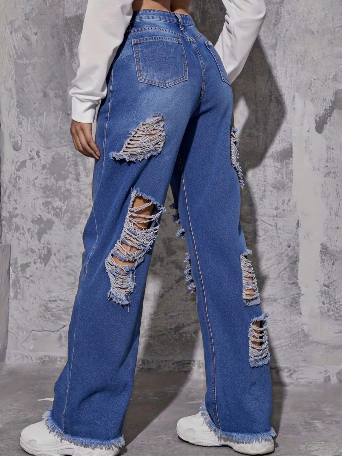 Trendy Women's Ripped Jeans Pa - Street Fashion Reviews avaliação e preço