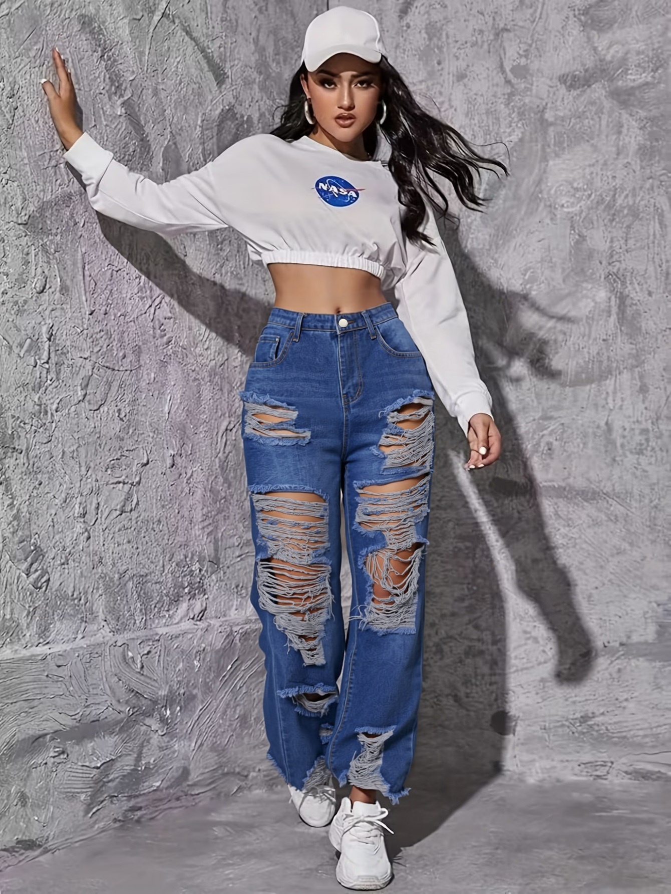 Trendy Women's Ripped Jeans Pa - Street Fashion Reviews avaliação e preço