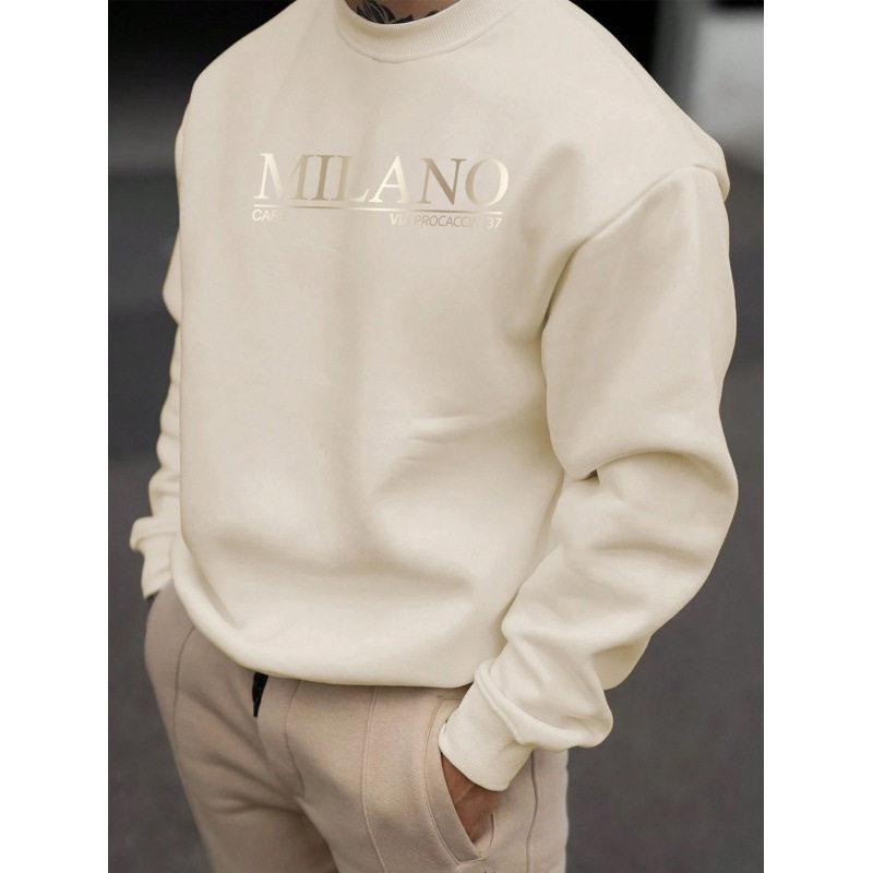 Milan Print Hoodie Men's Casua - Street Fashion Of Milan avaliação e preço