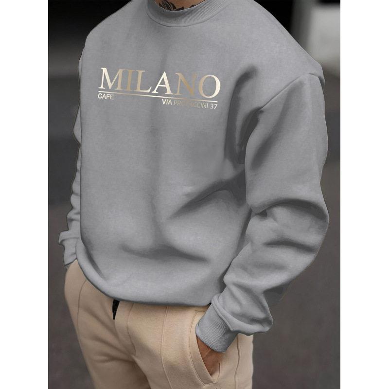 Milan Print Hoodie Men's Casua - Street Fashion Of Milan avaliação e preço