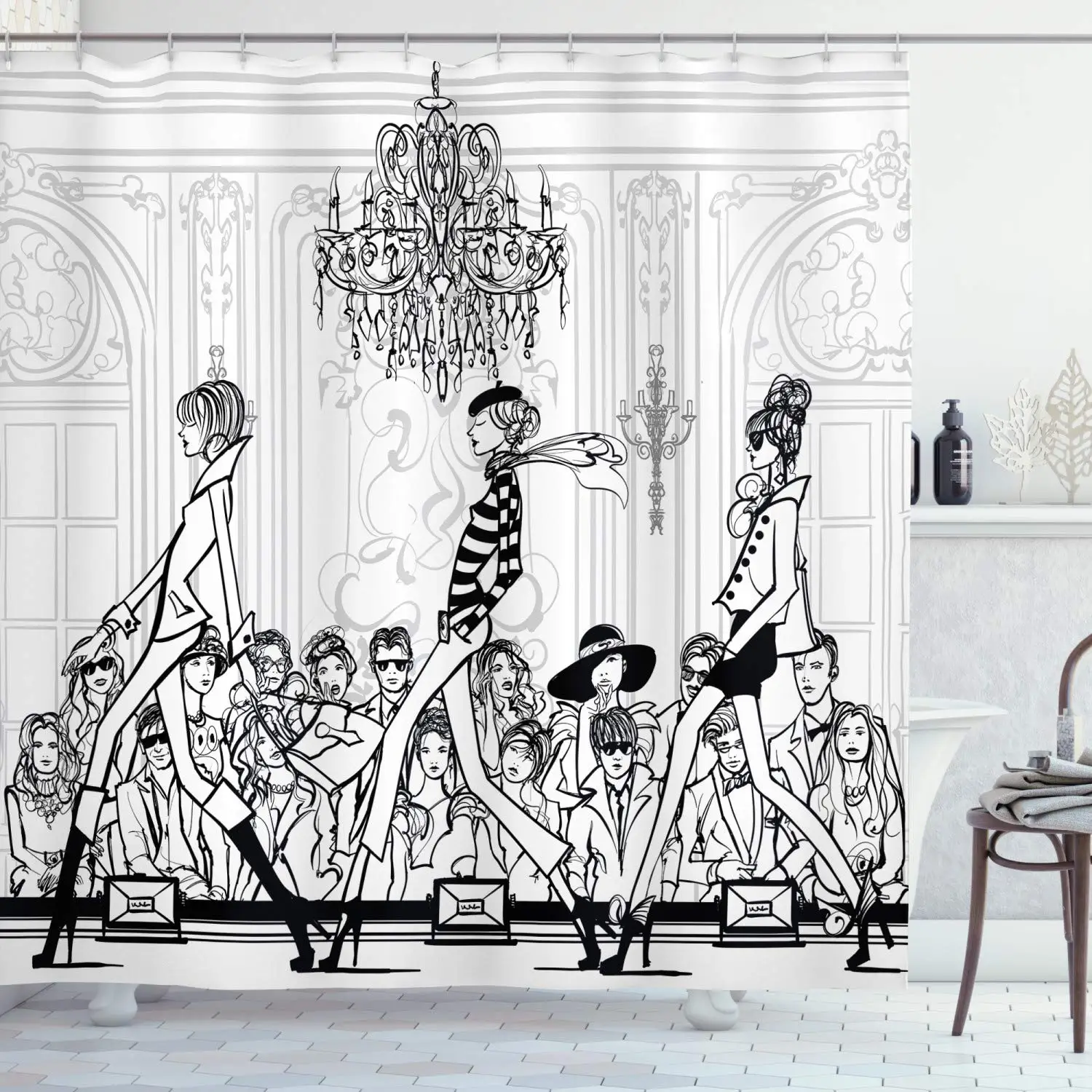 Fashion Woman Shower Curtain M - Street Fashion Pose avaliação e preço