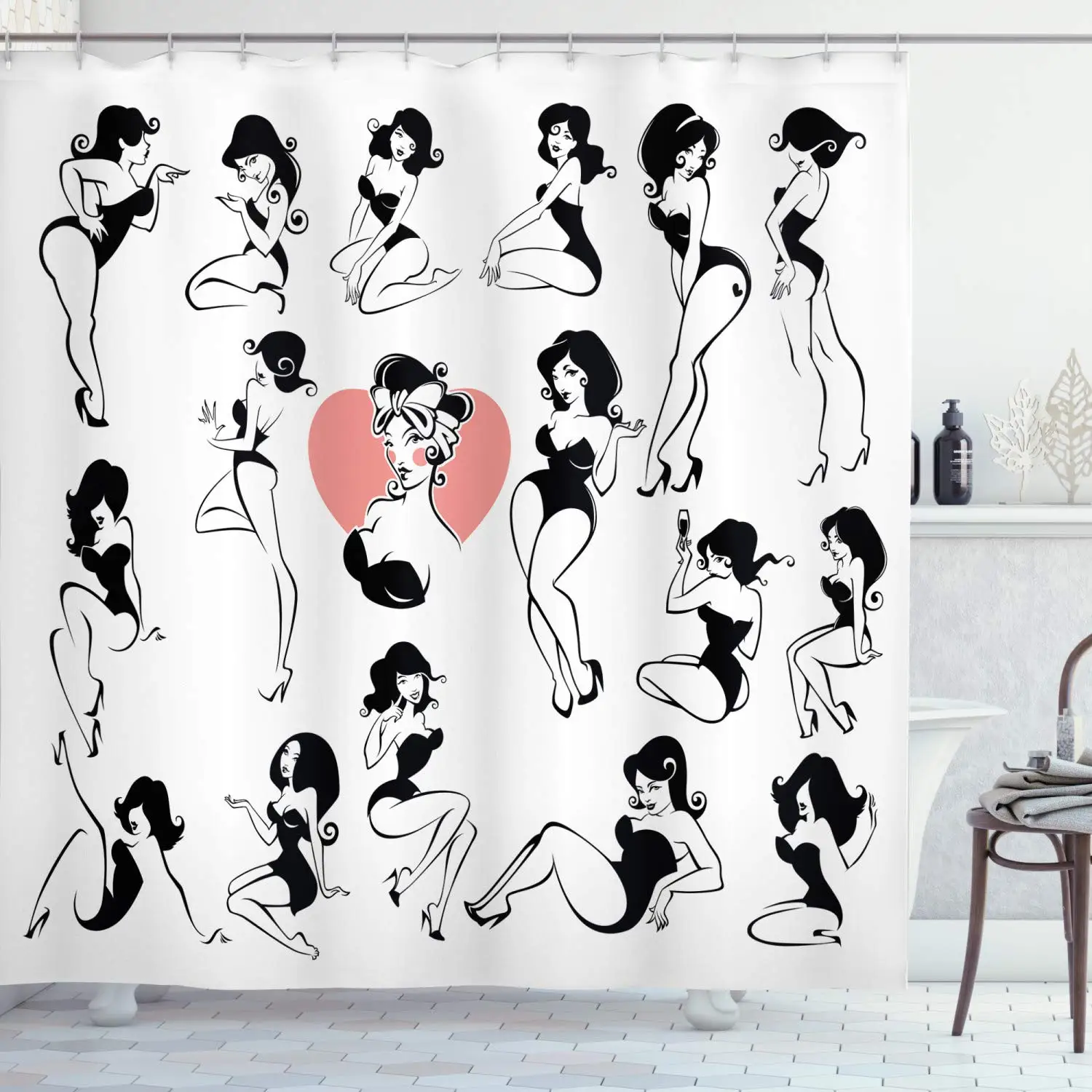 Fashion Woman Shower Curtain M - Street Fashion Pose avaliação e preço
