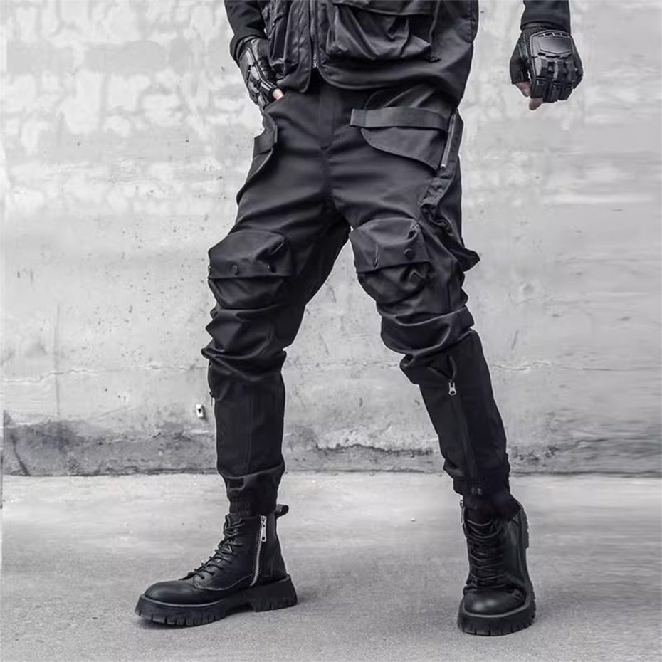 Men Y2K Cargo Pants Zipper Poc - Techwear Pants Tactical avaliação e preço
