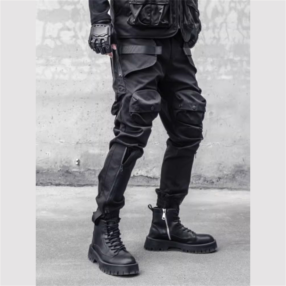 Men Y2K Cargo Pants Zipper Poc - Techwear Pants Tactical avaliação e preço