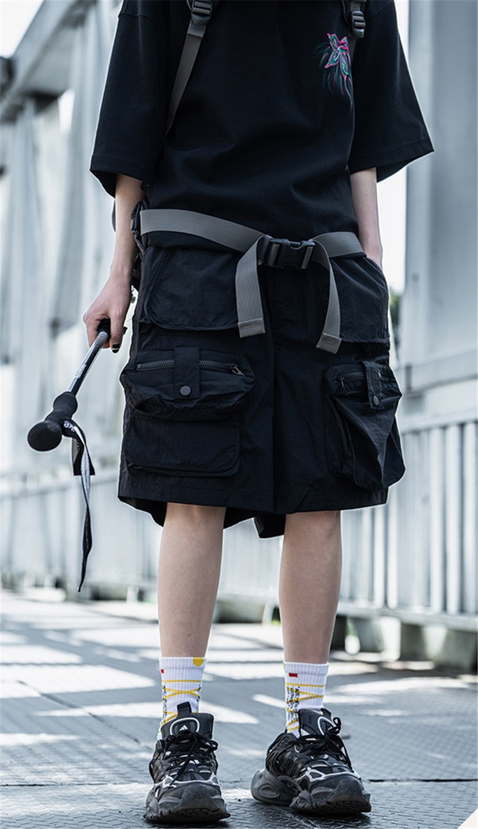 Summer Tactical Short Men Punk - Techwear Pants Tactical avaliação e preço