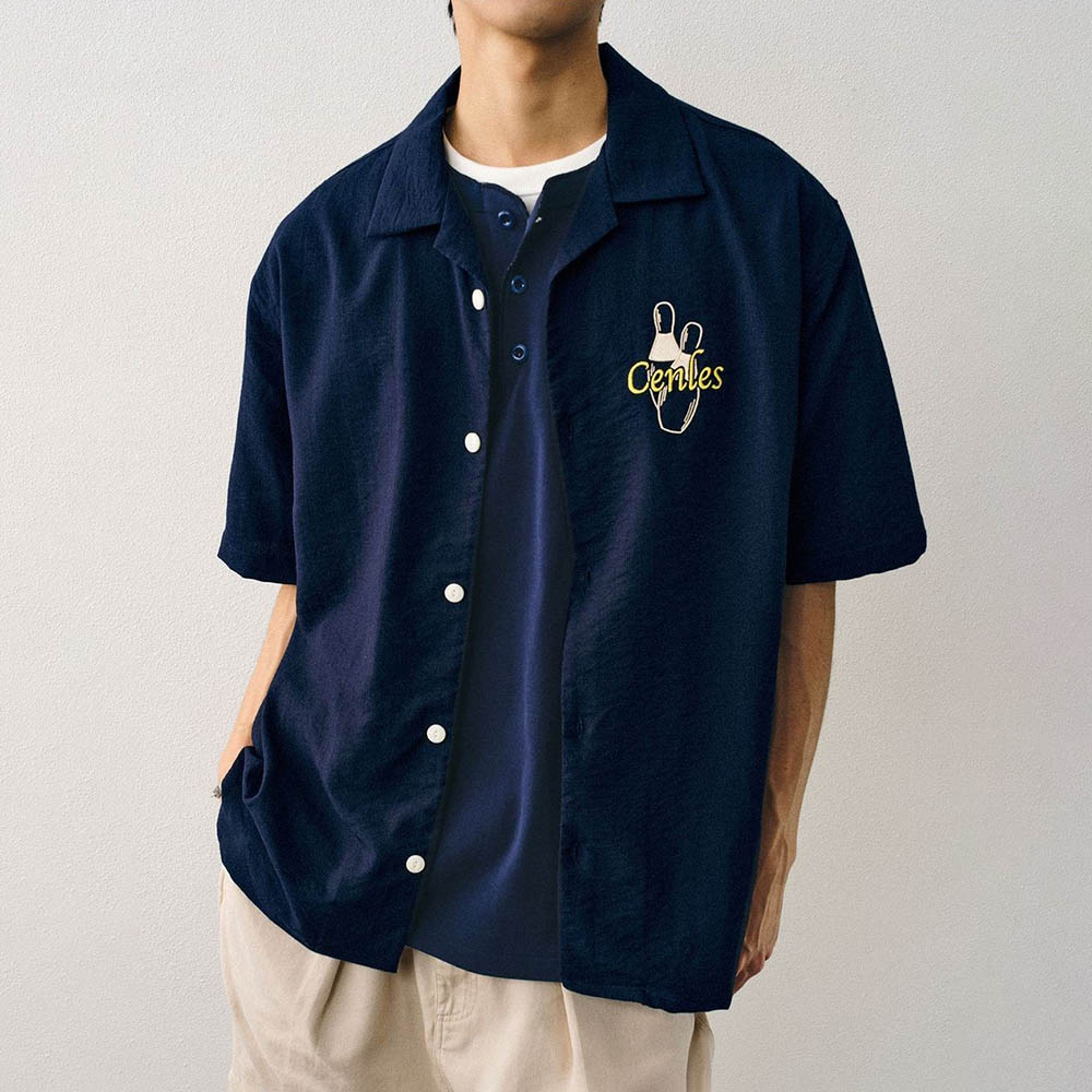 Men's Embroidered Short-Sleeve - Street Fashion Trends 2025 avaliação e preço