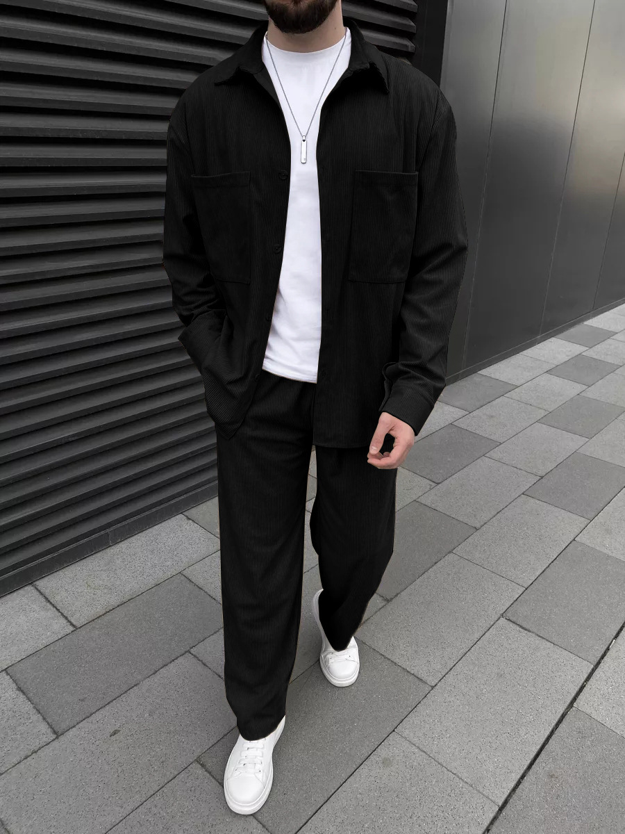 Men's corduroy two-piece outfi - Street For Fashion avaliação e preço