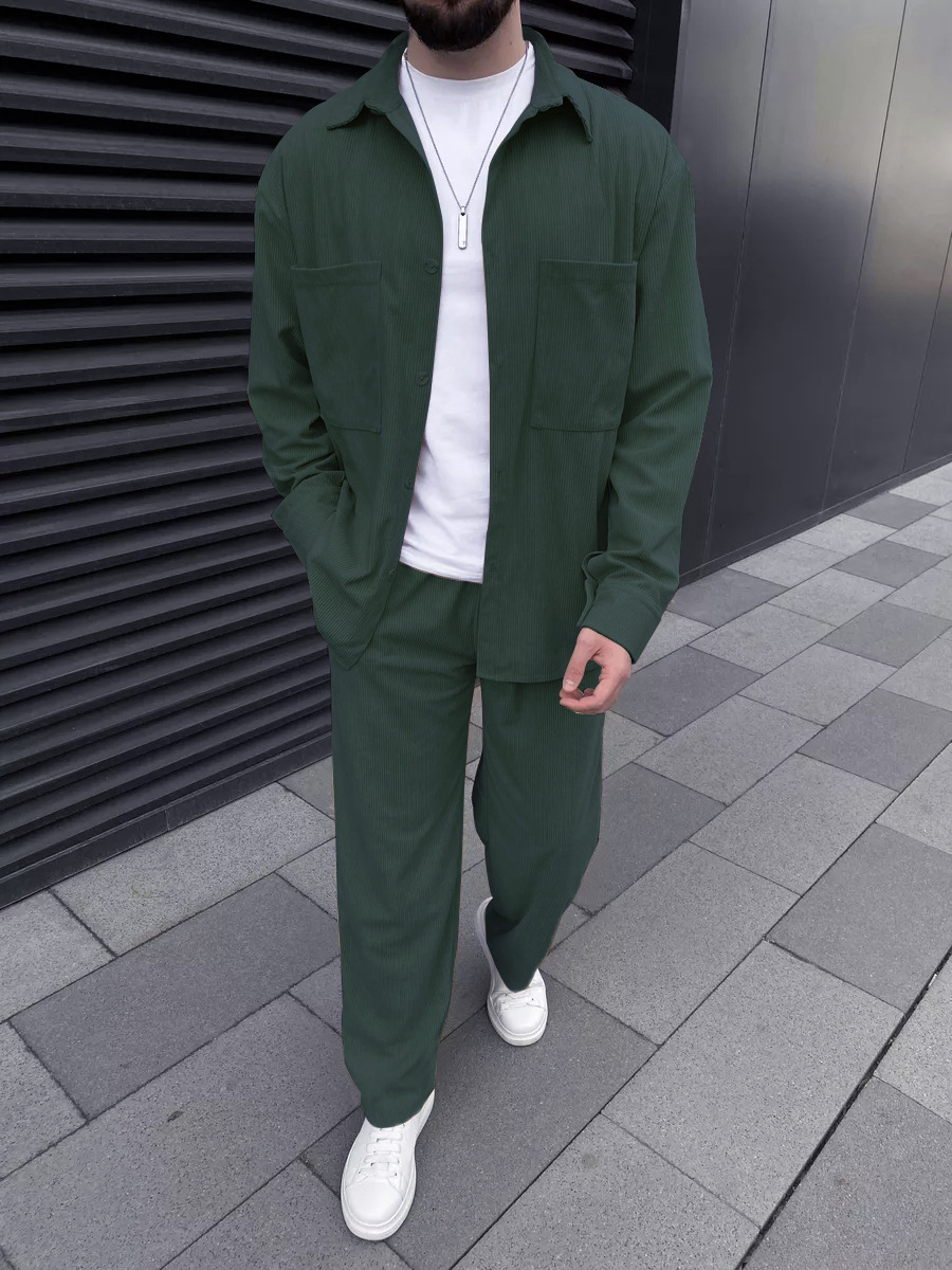 Men's corduroy two-piece outfi - Street For Fashion avaliação e preço