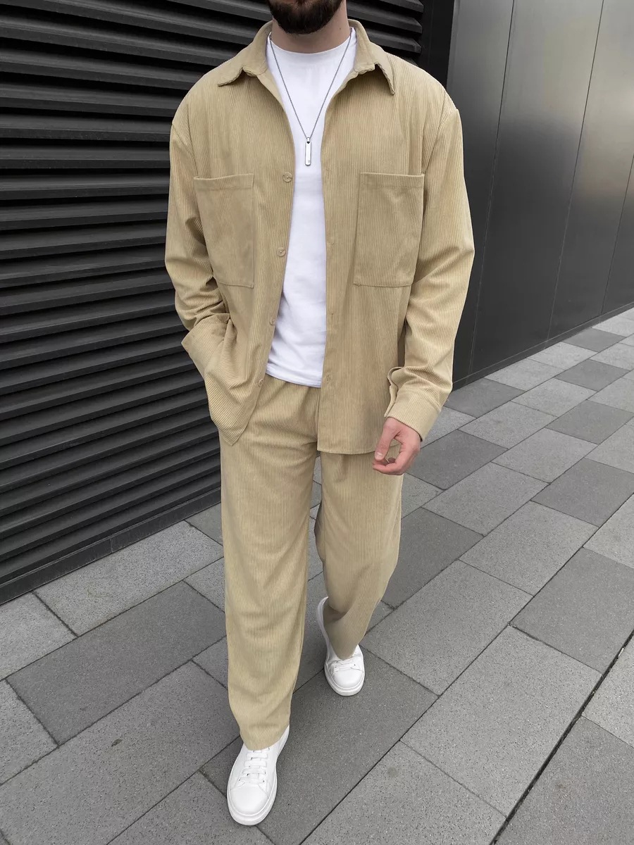 Men's corduroy two-piece outfi - Street For Fashion avaliação e preço