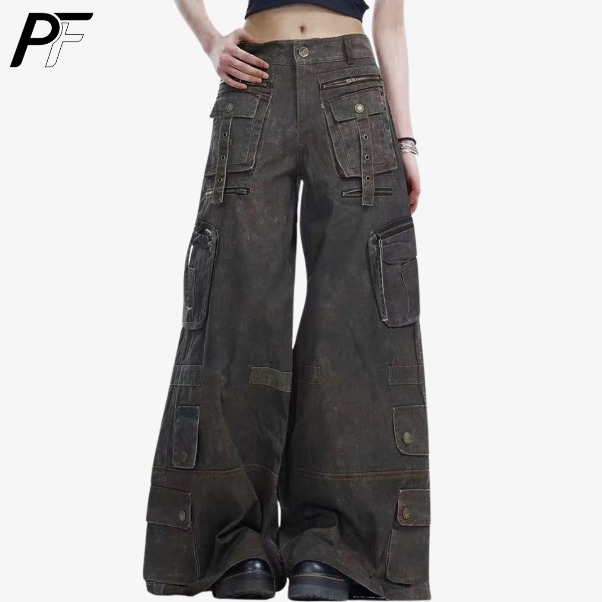 Grunge Techwear Wide Leg Cargo - Techwear Pants Tactical avaliação e preço
