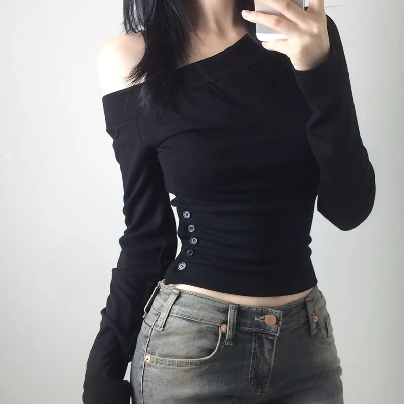 Y2K Vintage Pleated Button T-S - Fashion Streetwear avaliação e preço