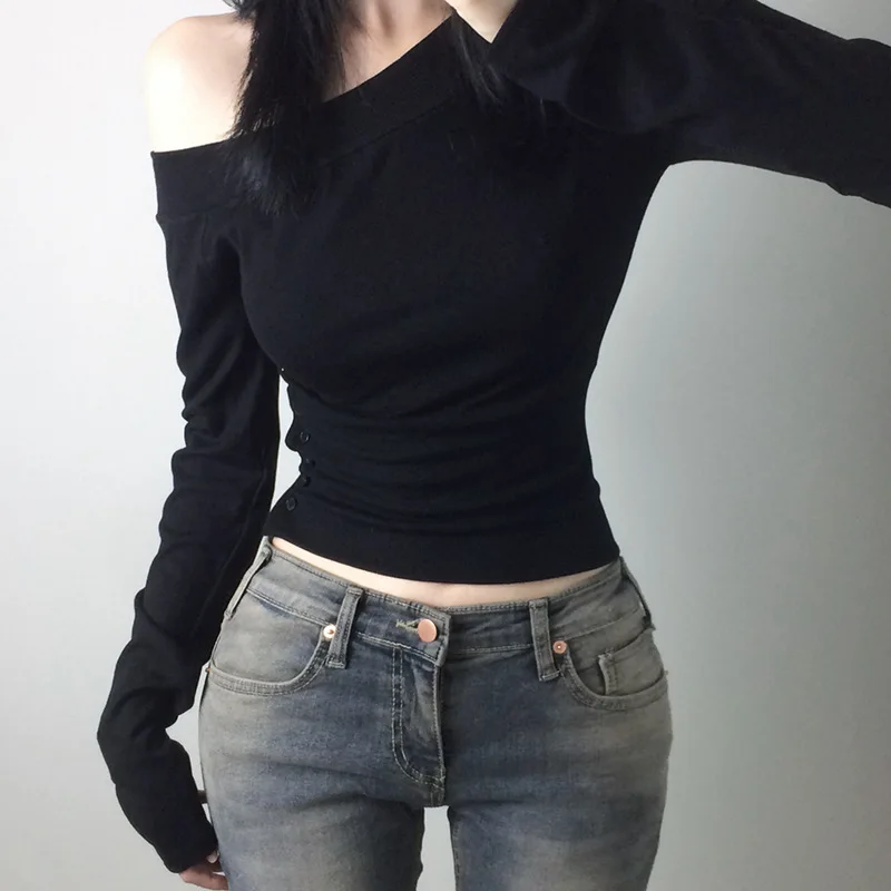 Y2K Vintage Pleated Button T-S - Fashion Streetwear avaliação e preço