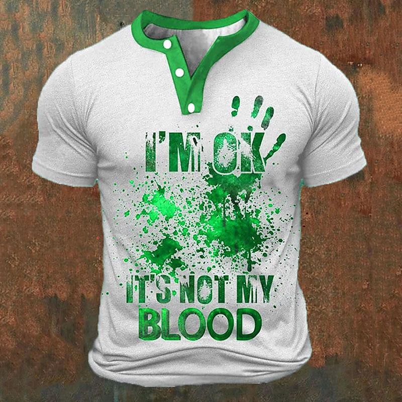 Funny 3D Letter Print Men's He - Street For Fashion avaliação e preço