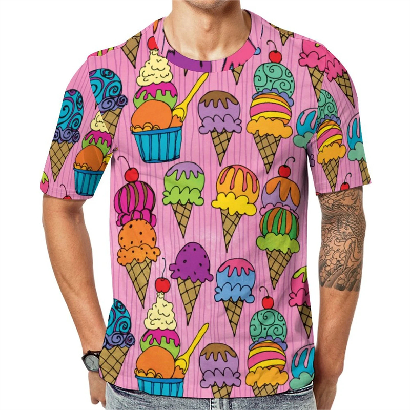 Ice Cream Color Fashion T-shir - Street Fashion Trends 2025 avaliação e preço