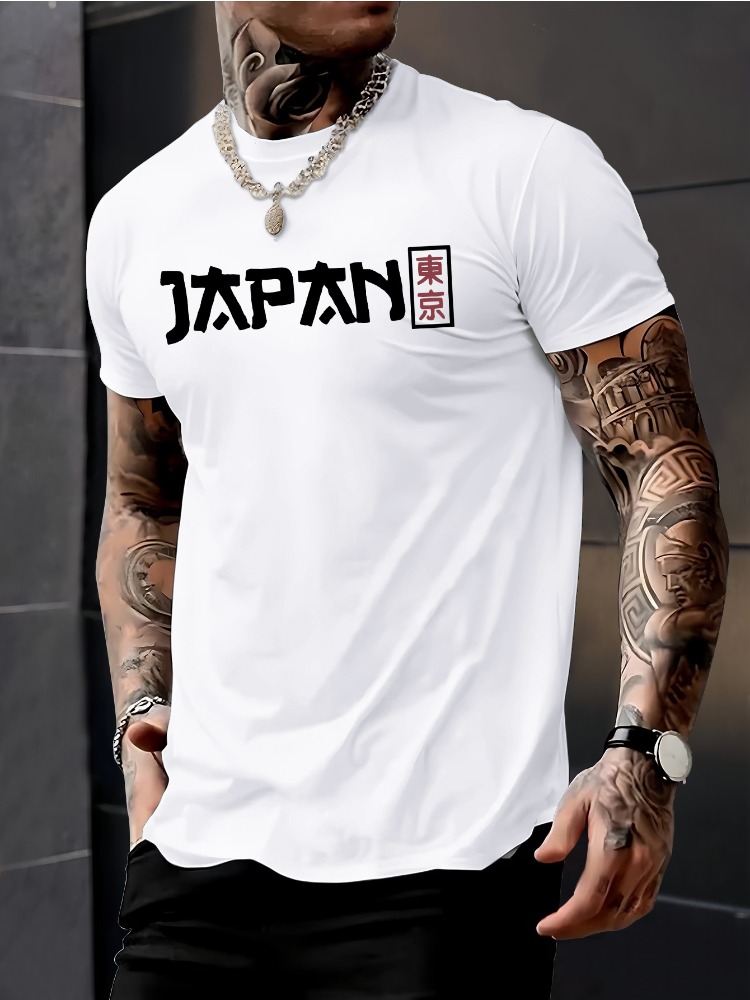 Male Short Sleeve Crew Neck Te - Street Fashion In Tokyo avaliação e preço