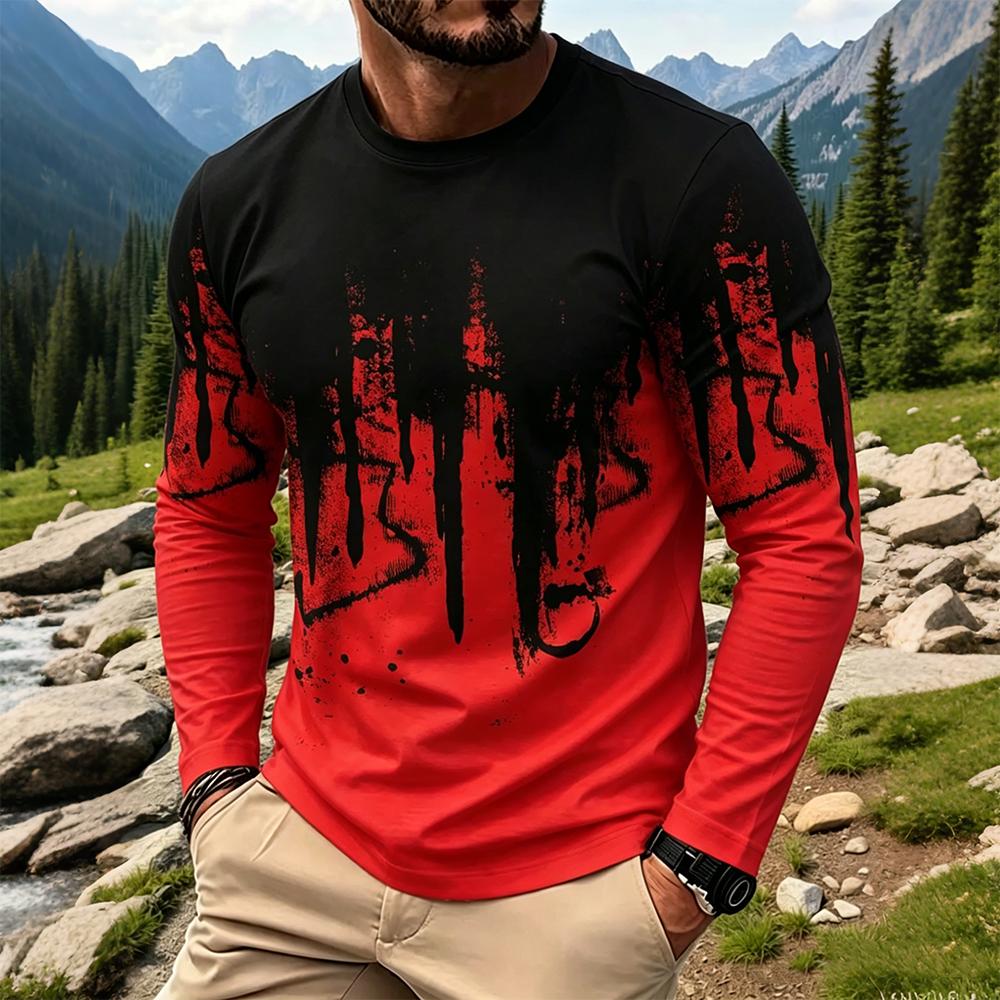Men's Gradient Ink Splash Long - Fashion Streetwear avaliação e preço