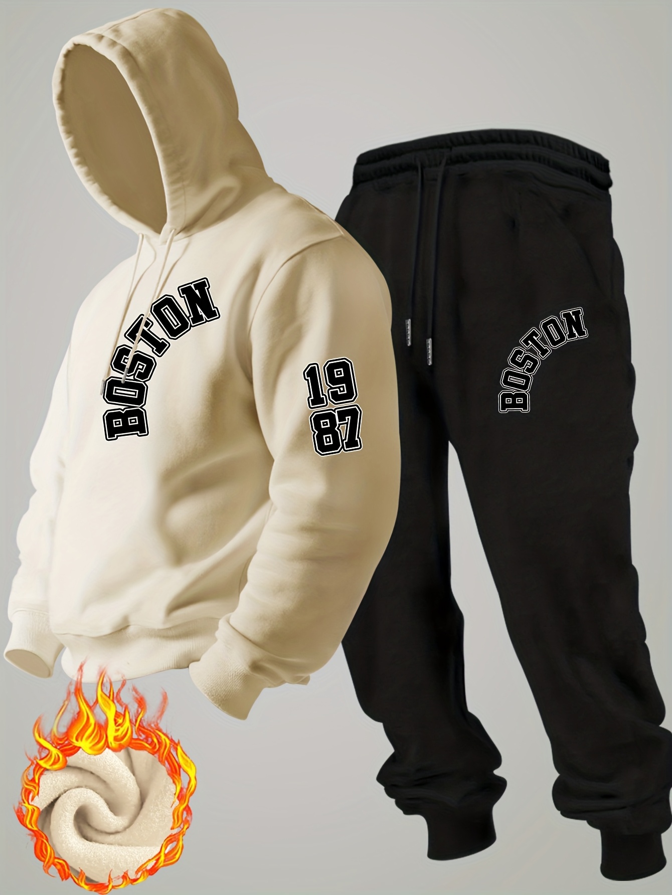 2026 new Men Winter Fleece Hoo - Fashion Streetwear avaliação e preço